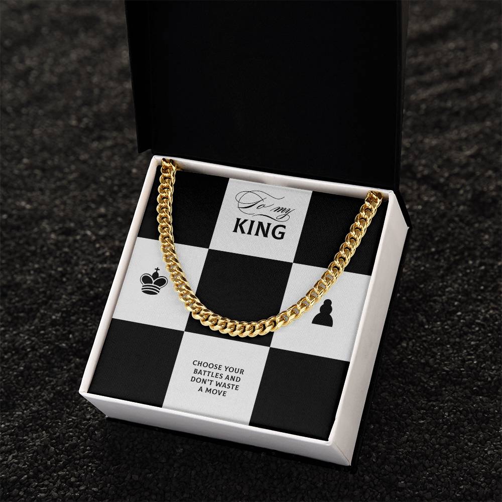 To My King Cuban Link Chain Gift To Husband   Boyfriend  Fiancé  Gifts For Him Men Chain Necklaces