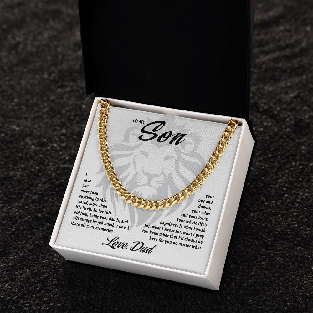 To My Son - Love Dad Cuban Link Chain