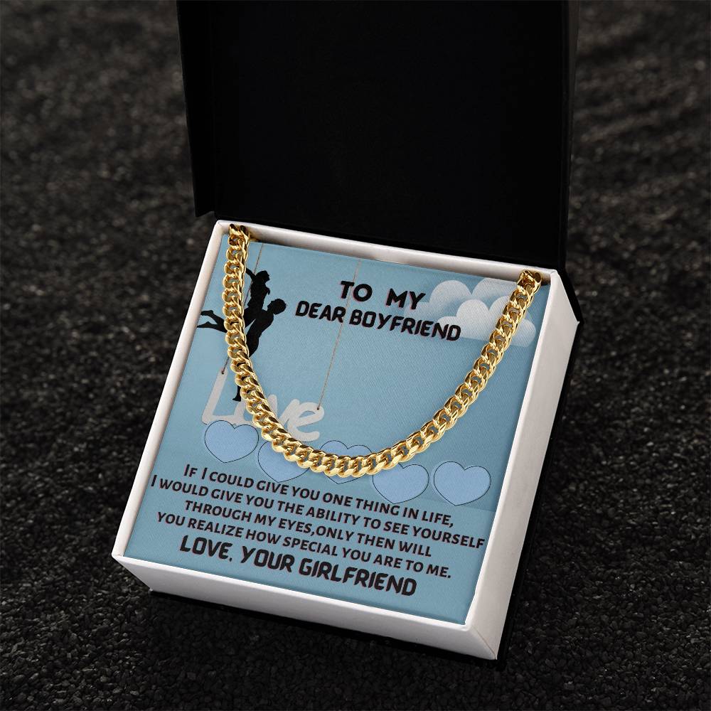 To My Dear Boyfriend Cuban Link Chain