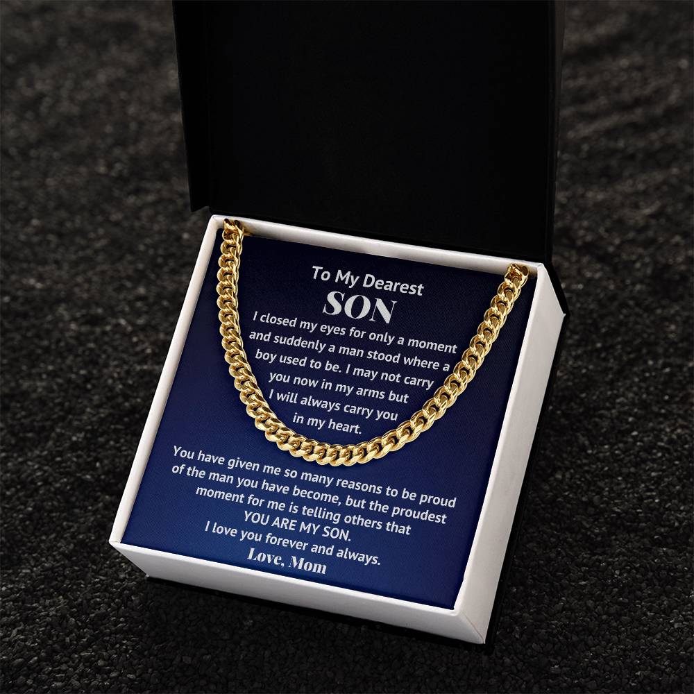 To My Son Necklace Son Gifts From Mom Son Cuban Chain Necklace Mother To Son Gifts Gifts For Son Birthday Cuban Link Chain