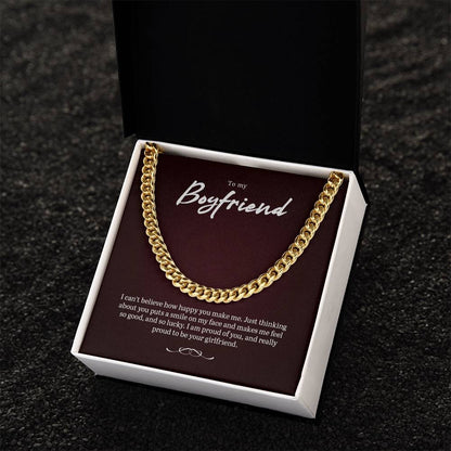 Beautiful Boyfriend Necklace Gift Cuban Link Chain