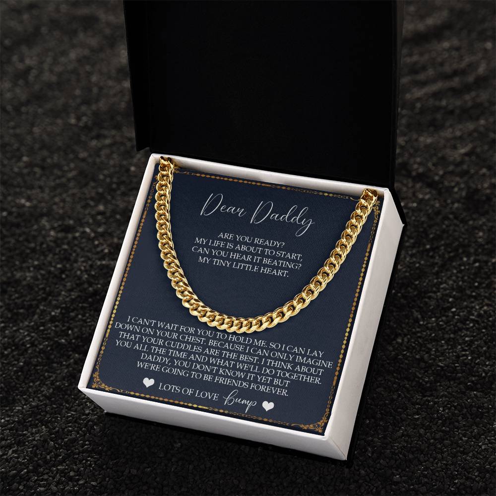 Daddy To Be Keepsake Gift From Baby Bump Gift For New Dad From Baby  Father's Day Gift Pregnancy Reveal Daddy To Be To Cuban Link Chain
