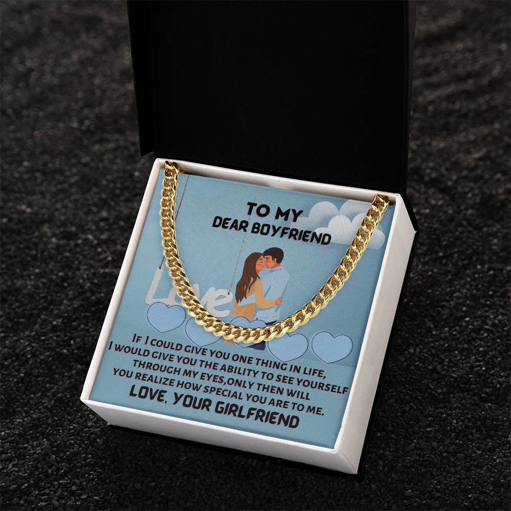 To My Dear Boyfriend Cuban Link Chain