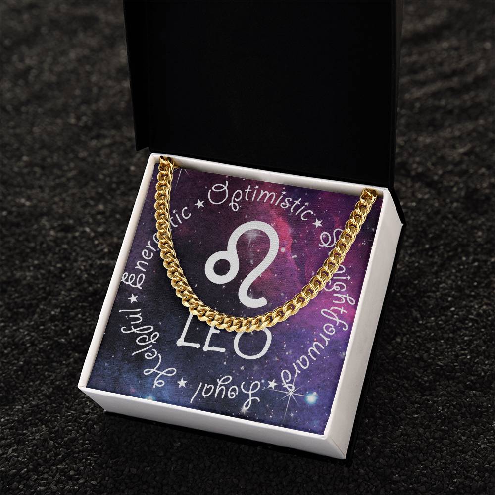 Cuban Link Chain Necklace - Leo Theme