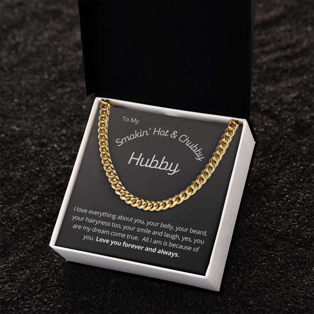 Hot And Chubby Hubby Cuban Chain Link Necklace For Husband Gift Cuban Link Chain