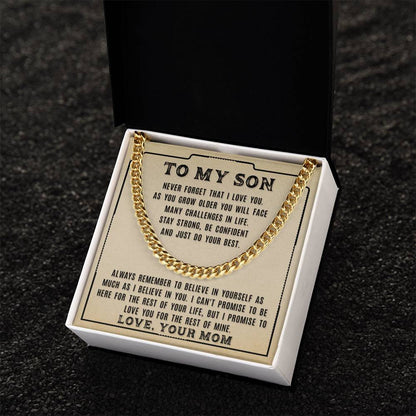 My Son - Never Forget That - Cuban Link Chain Necklace