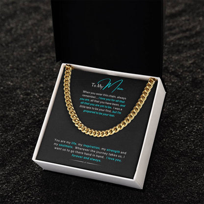 To My Main Cuban Chain Necklace With For All That You Are Message Card Cuban Link Chain