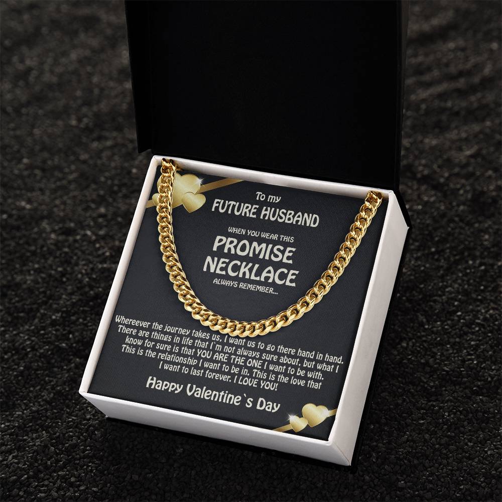 To My Future Husband  Promise Necklace  Solid Cuban Link Chain