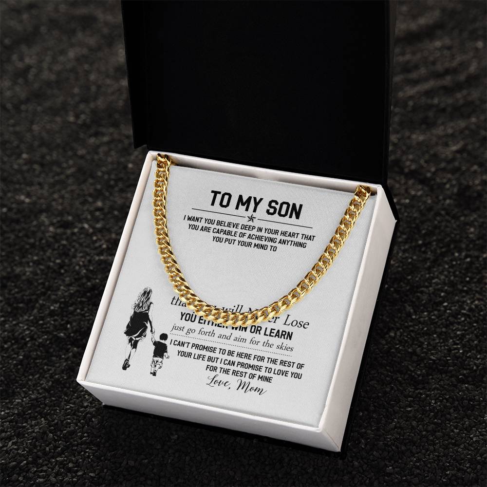 To My Son Cuban Link Chain Necklace