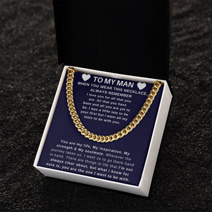 To My Man - Perfect Valentine Gift Cuban Link Chain