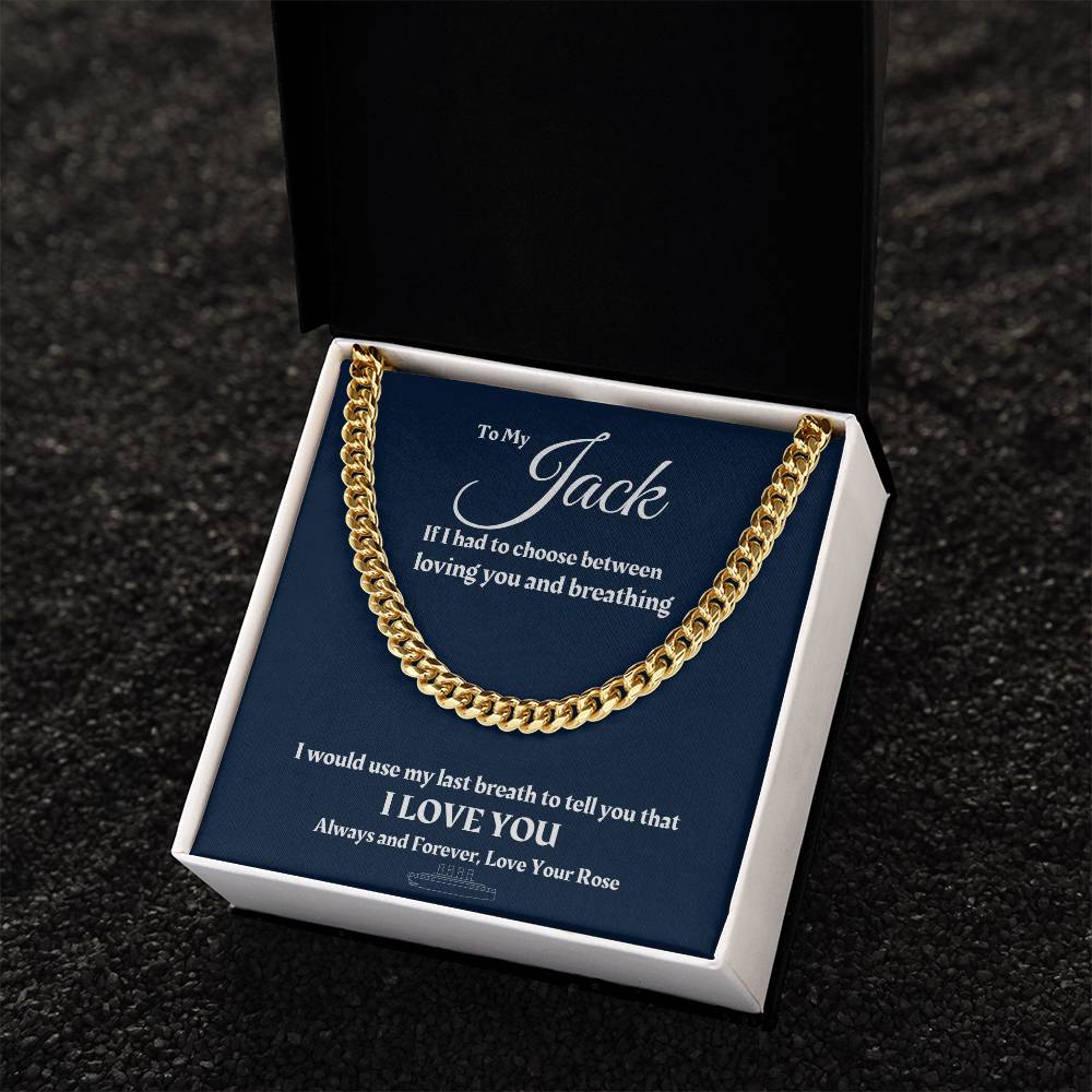 To My Boyfriend Cuban Link Chain Titanic Necklace Valentines Gift For Him Anniversary Gift For Boyfriend