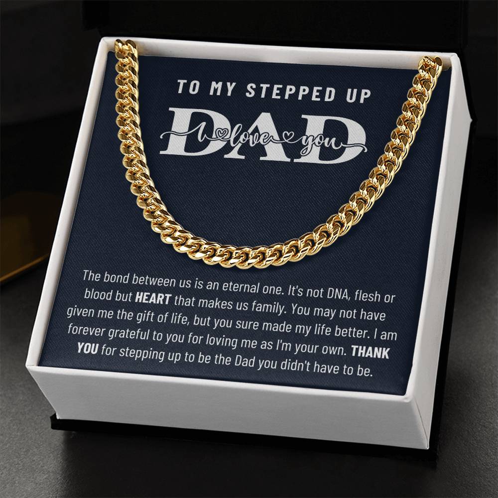 Step Dad Fathers Day Gift Cuban Link Chain Necklacebirthday Present For Bonus Dad Step Father Wedding Gift Step Dad Ch