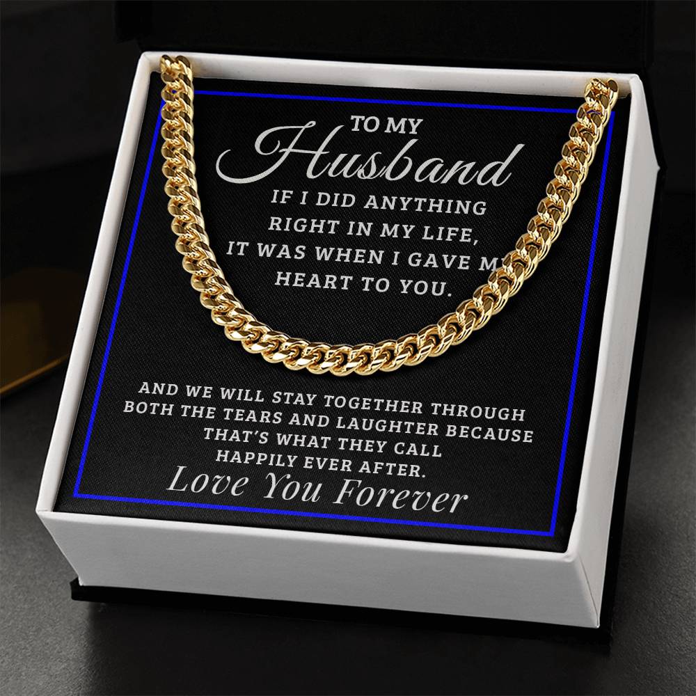 Happily Ever After Gift For Husband Cuban Link Chain