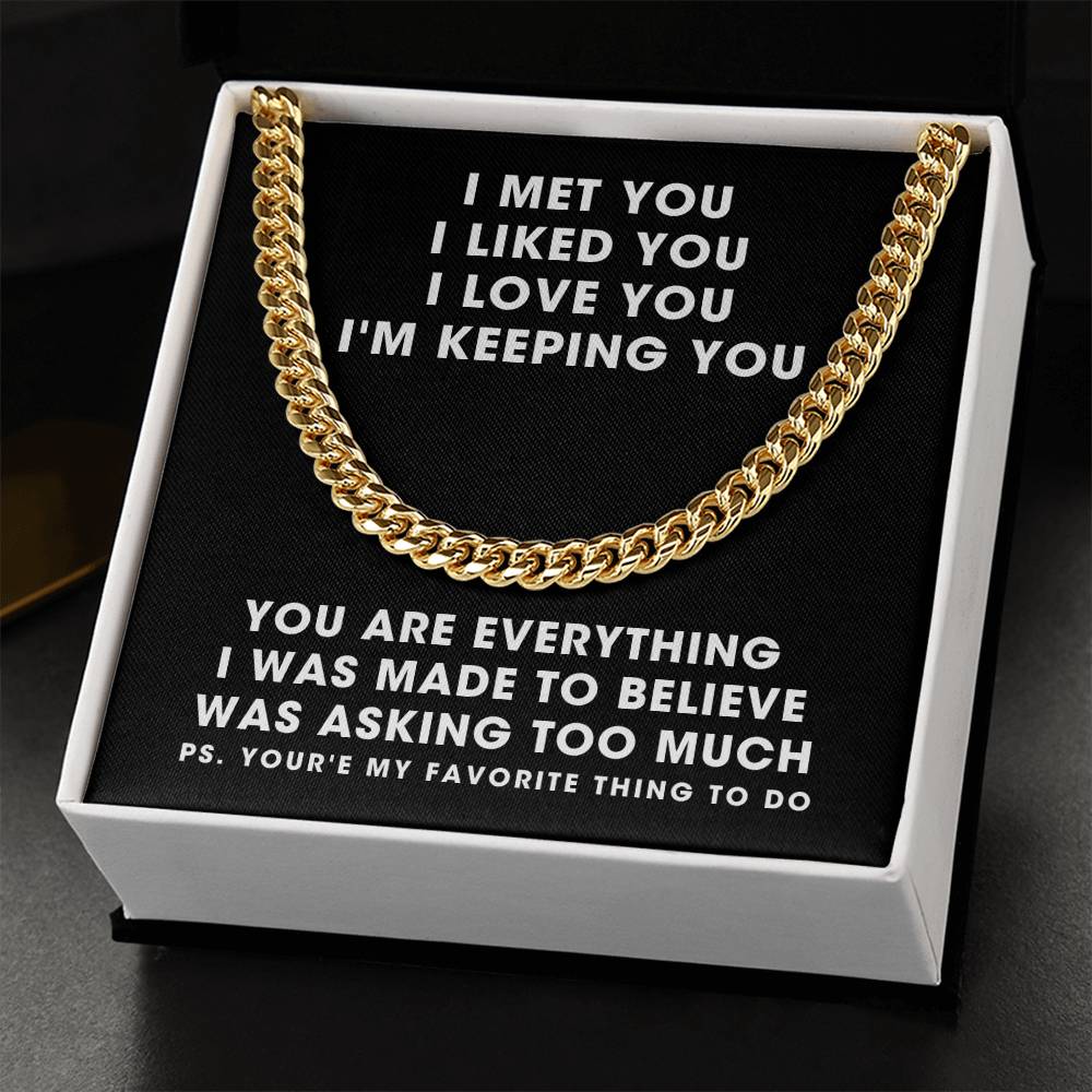 To Boyfriend For My Husband Men Cuban Link Chain Gold And Silver Anniversary 1 2 3 4 5 Just Because Christmas Gift Sto