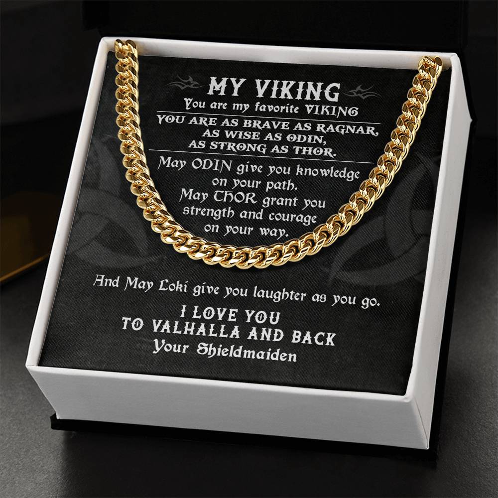 To My Viking Necklace Viking Gift For Man Cuban Link Chain