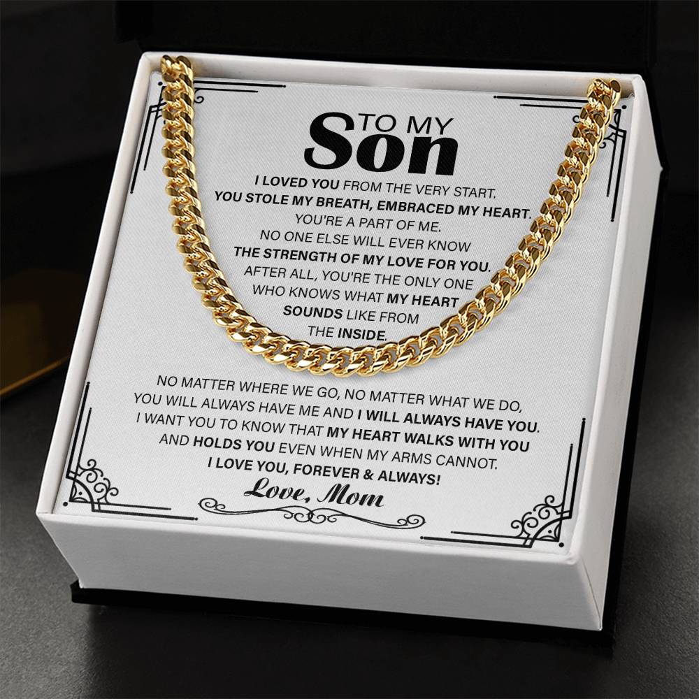 To My Son Chain Necklace Gift For Son From Mom Mother To Son Jewelry Gift Cuban Chain Necklace For Men Son Birthday Gr Cuban Link Chain