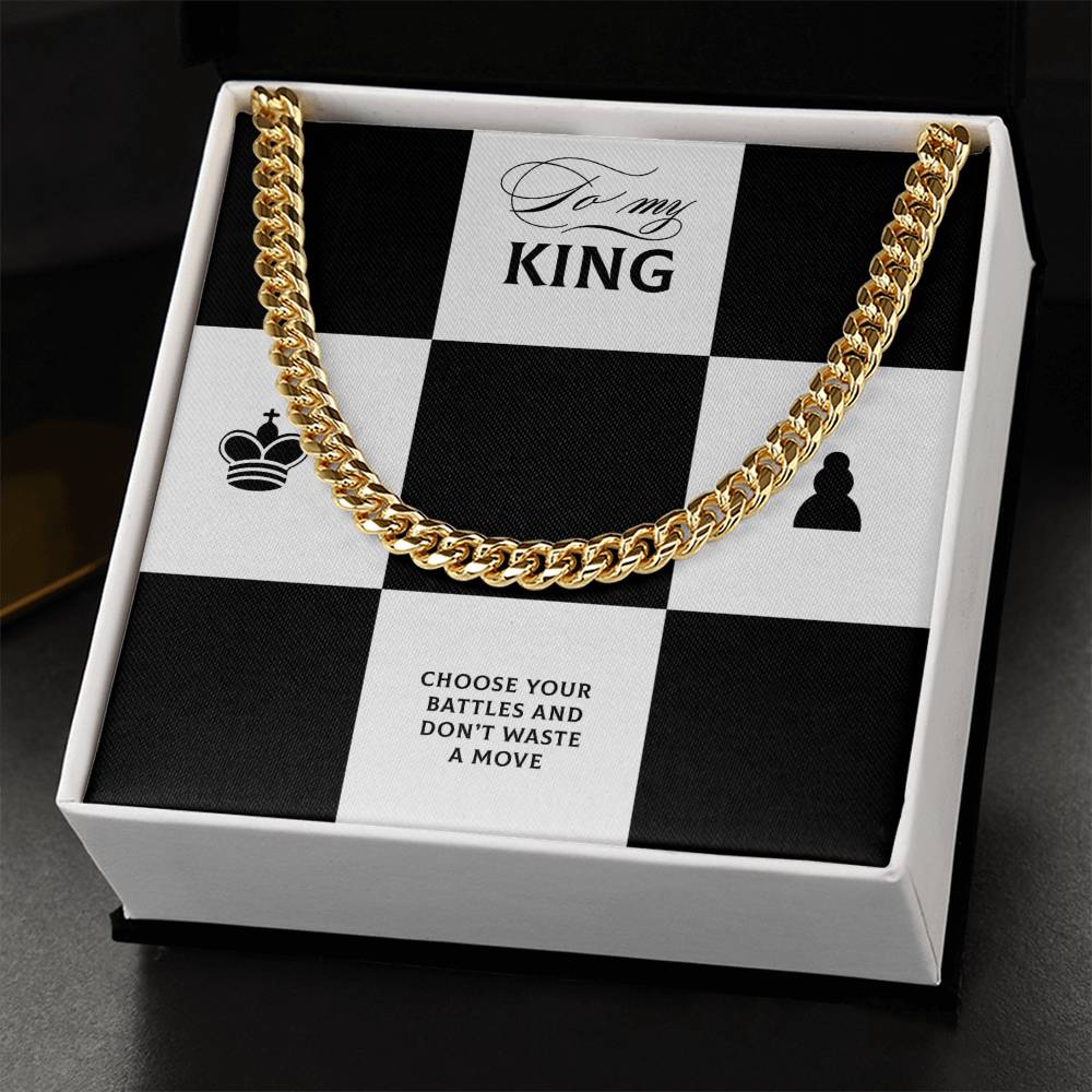 To My King Cuban Link Chain Gift To Husband   Boyfriend  Fiancé  Gifts For Him Men Chain Necklaces
