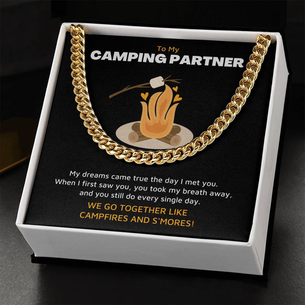 To My Camping Partner - Chain Necklace Cuban Link Chain