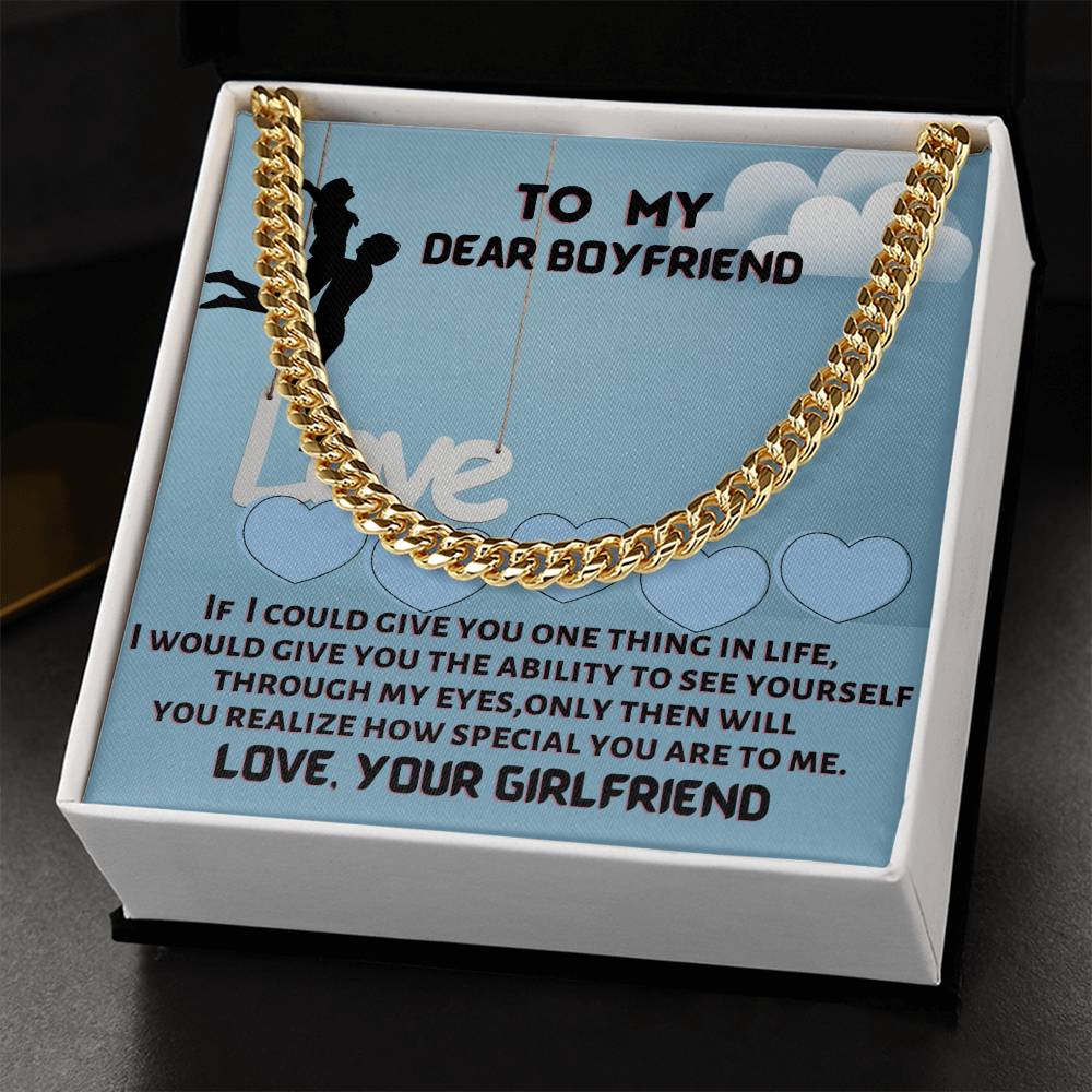 To My Dear Boyfriend Cuban Link Chain