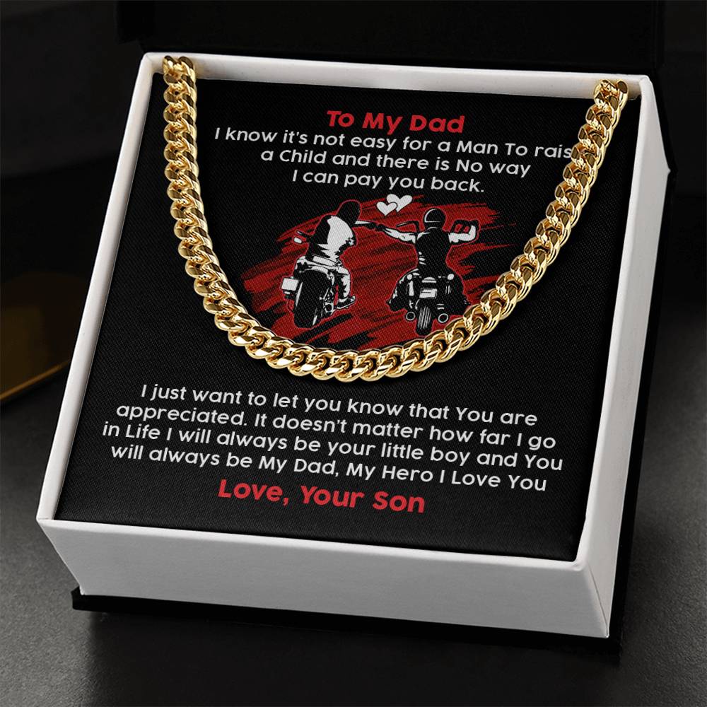 To My Biker Dad - Cuban Link Chain