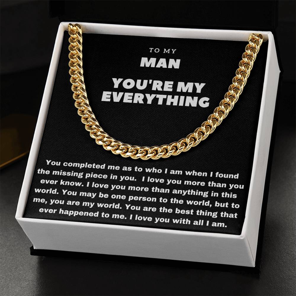 Romantic Cuban Chain For Boyfriend Meaningful Gift For Him Deployed Boyfriend Cute. Unique Boyfriend Cuban Link Chain