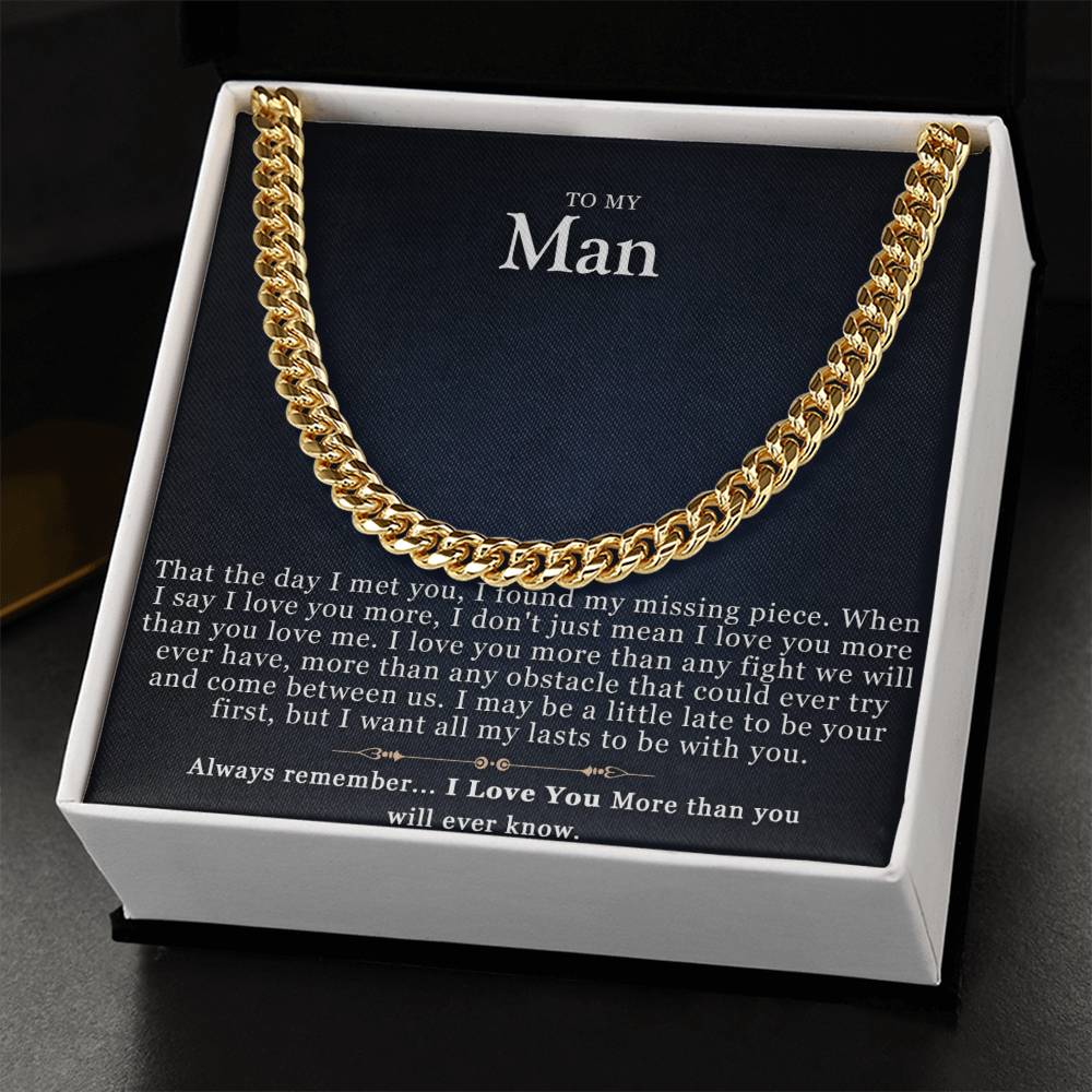 To My Man Cuban Link Chain