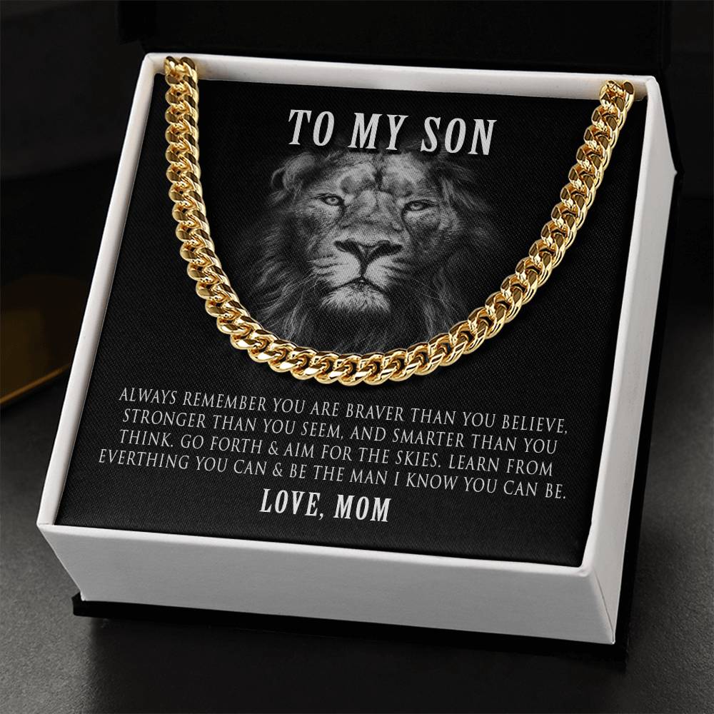Cuban Link Chain Necklace Gift For Son From Mom