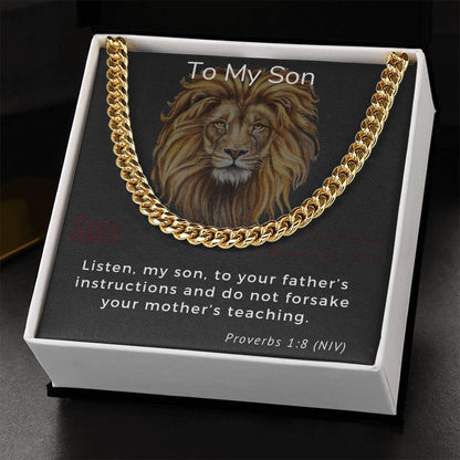 To My Son Cuban Link Chain