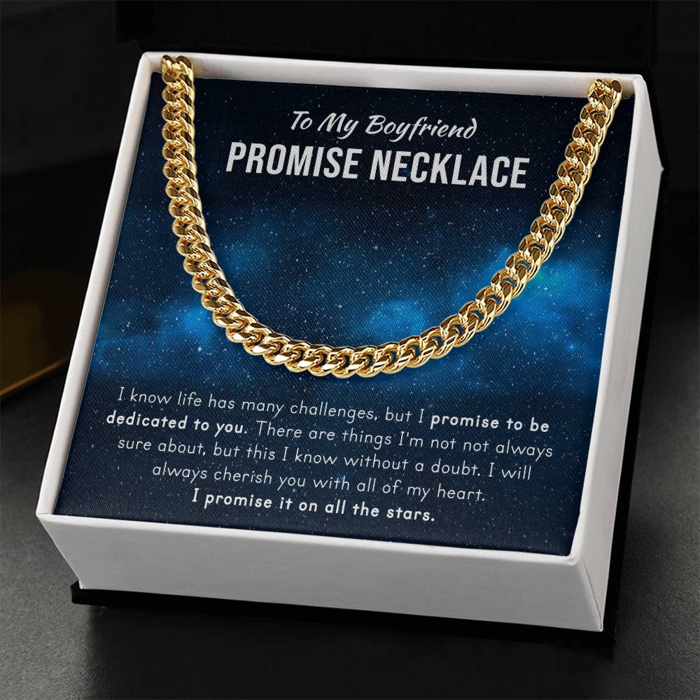 Promise Necklace For Him - Christmas Gift Cuban Link Chain