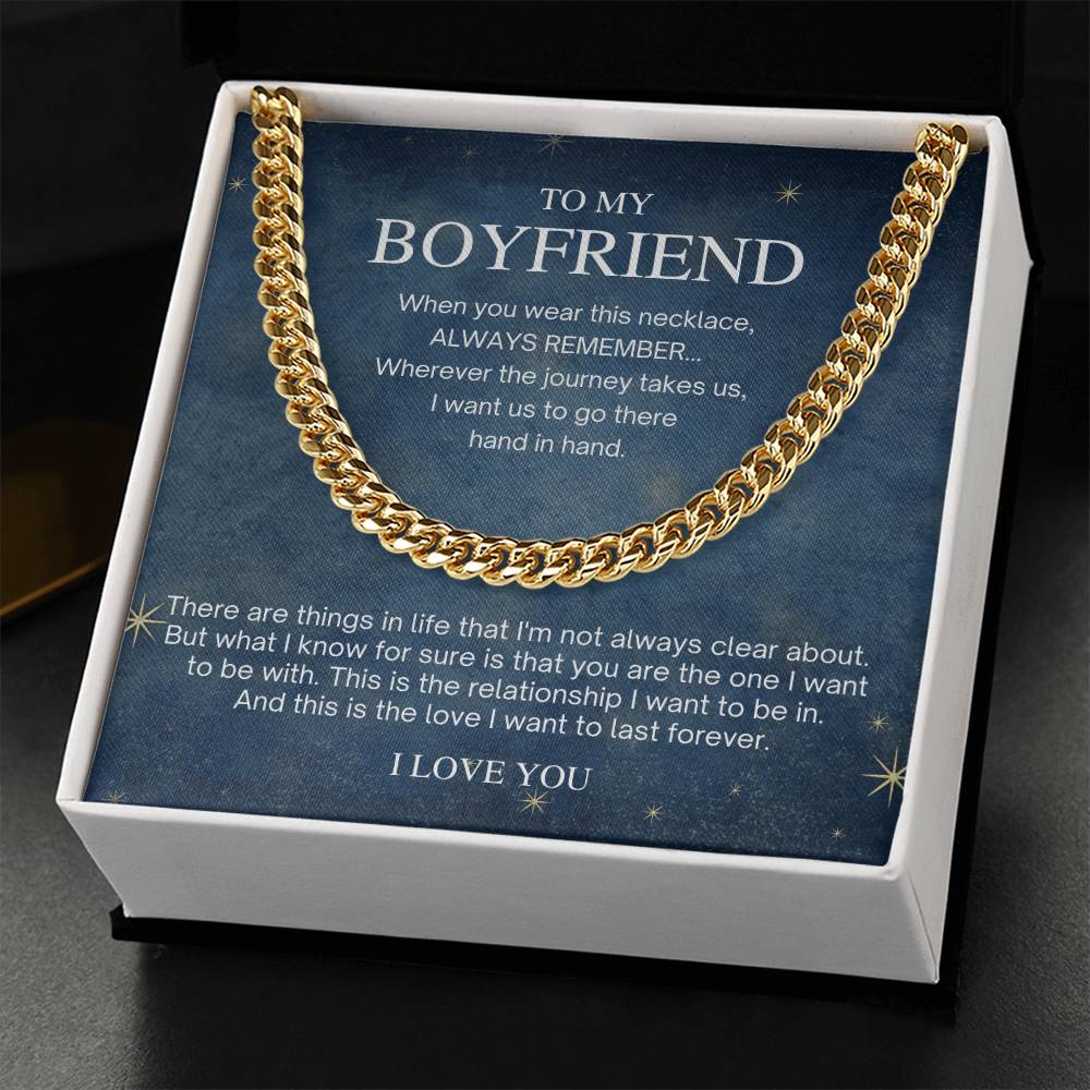 To My Boyfriend Starry Night Cuban Chain Necklace Cuban Link Chain