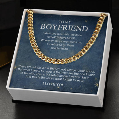 To My Boyfriend Starry Night Cuban Chain Necklace Cuban Link Chain
