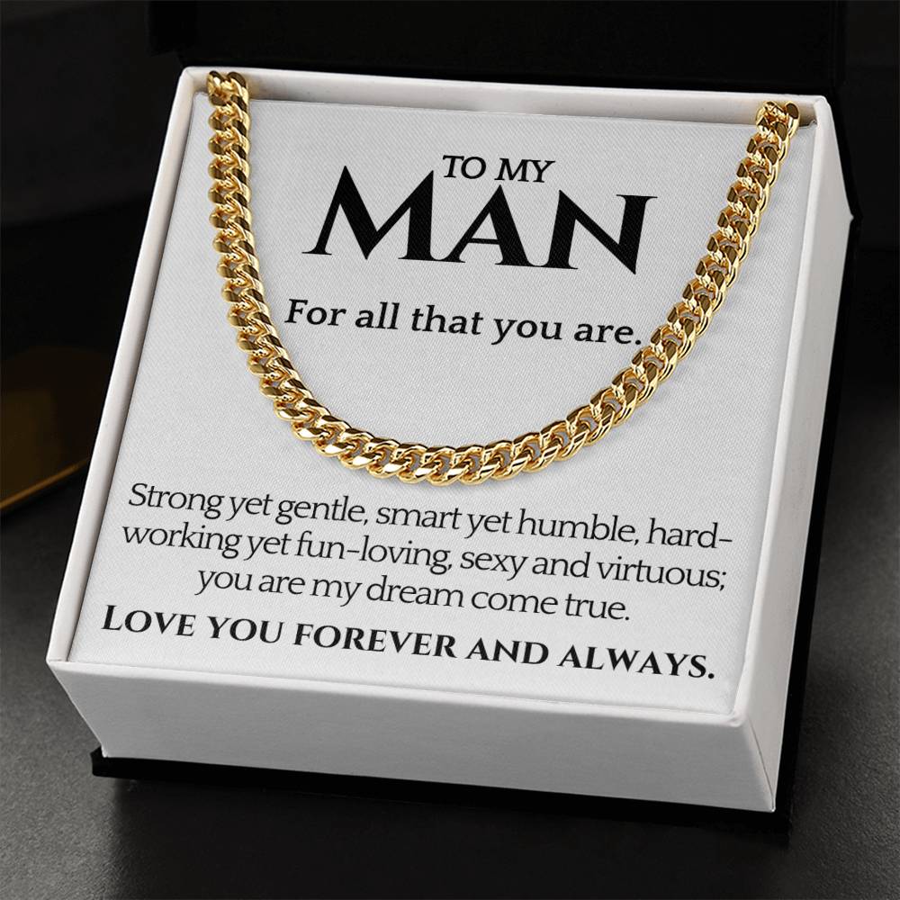 Cuban Chain Link Necklace Gift For Husband Or Fiance Cuban Link Chain