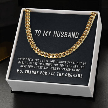 To My Husband Cuban Link Chain