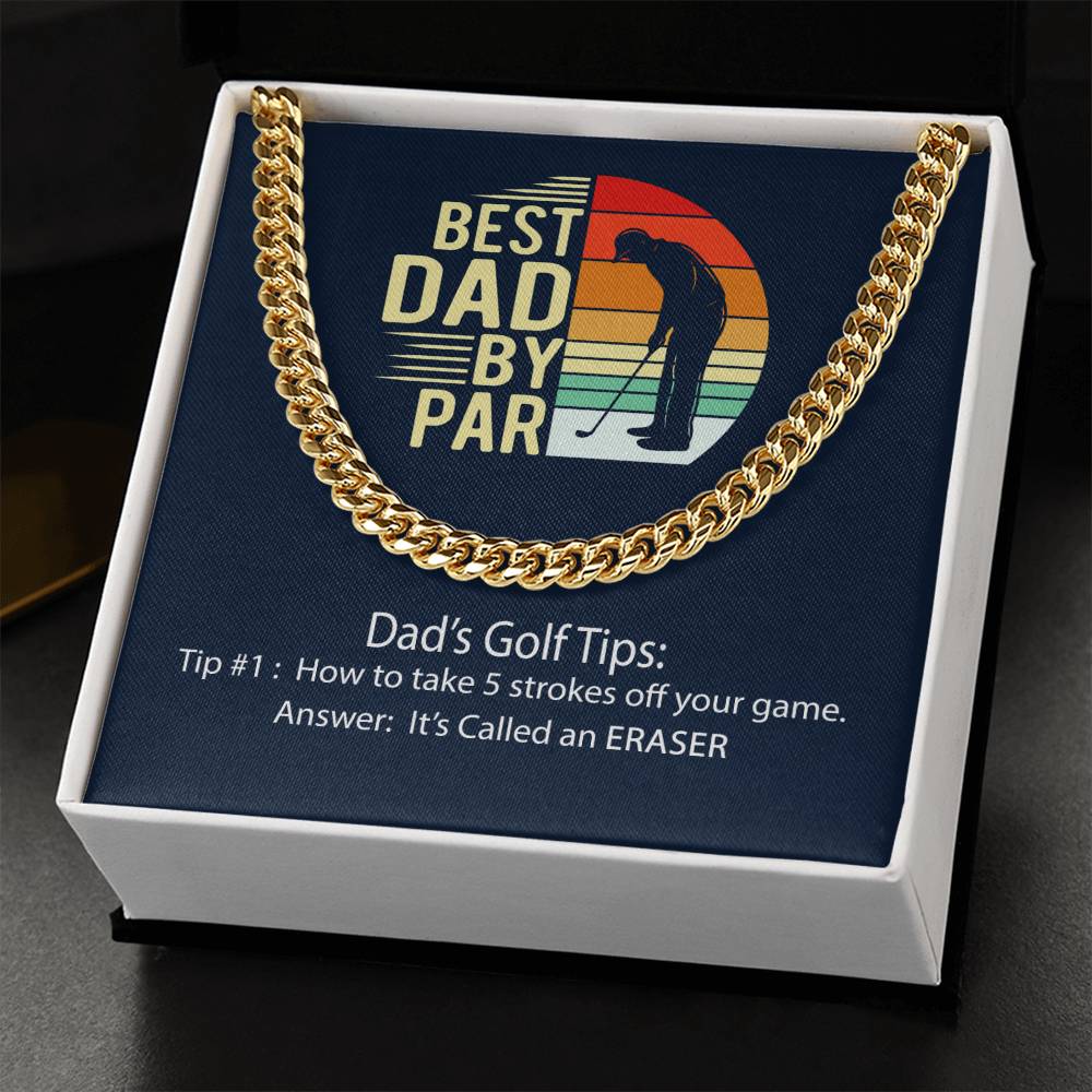 Cuban Link Chain Men Best Dad By Par Gift Necklace For Dad Father's Day Gift Dad Birthday Gift