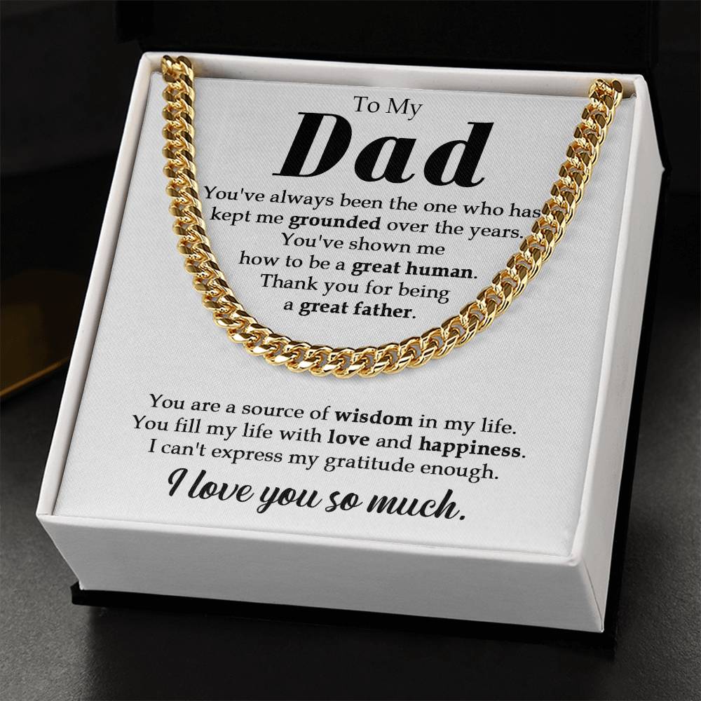 To My Dad Cuban Chain Necklace Gifts For Dad From Daughterson Fathers Day Gift Dad Birthday Gift Cuban Link Chain