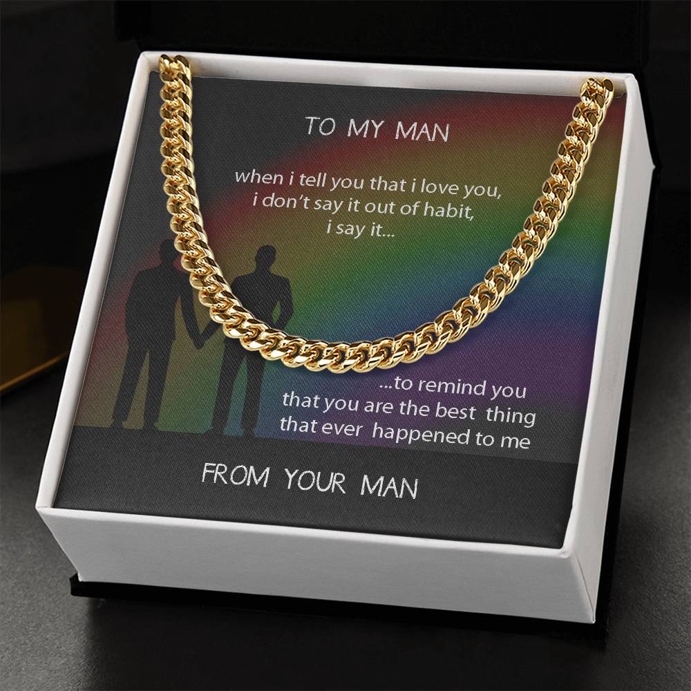 To My Man Cuban Link Chain