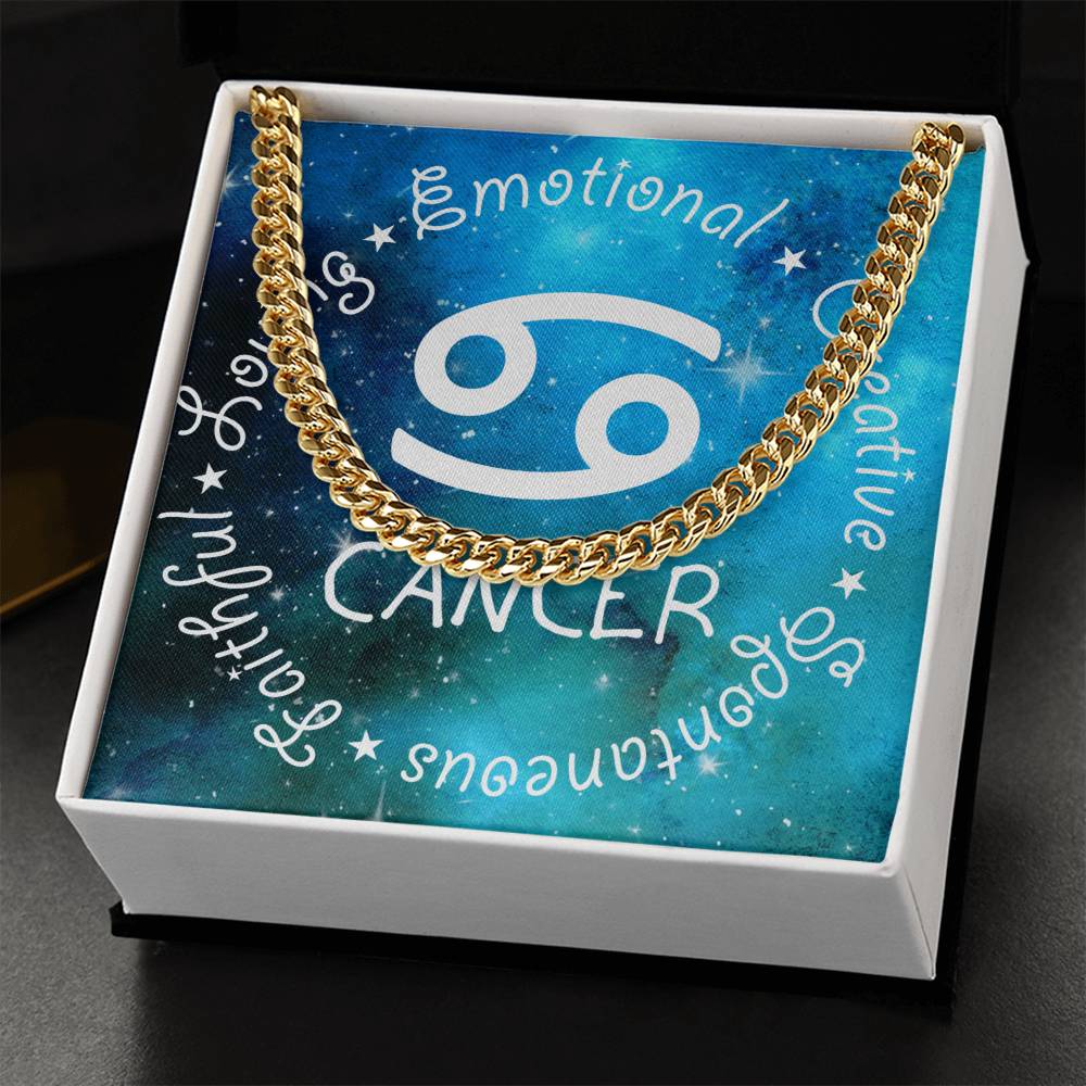 Cuban Link Chain Necklace - Cancer Theme