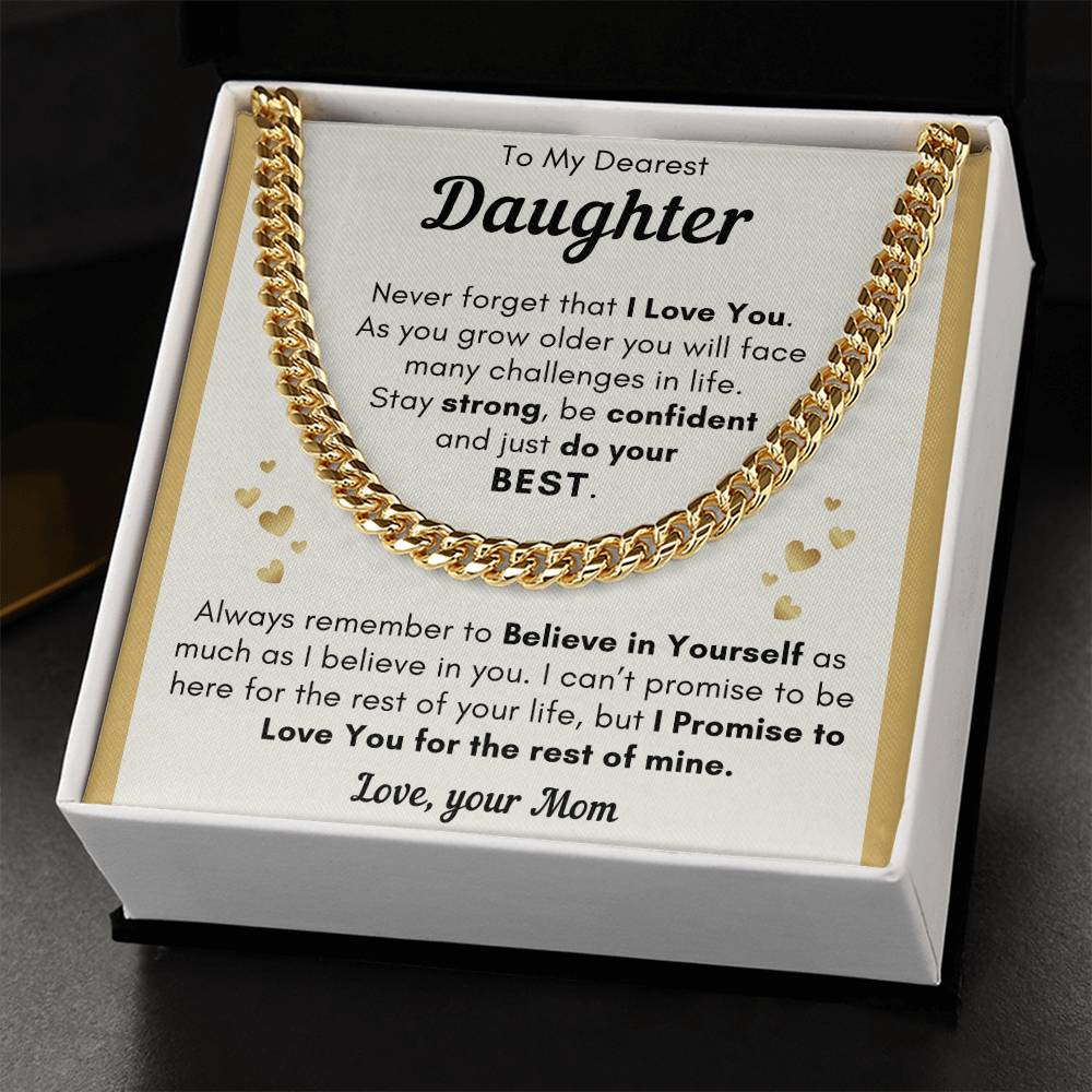 Daughter Just Do Your Best - Cuban Link Chain - Clm22
