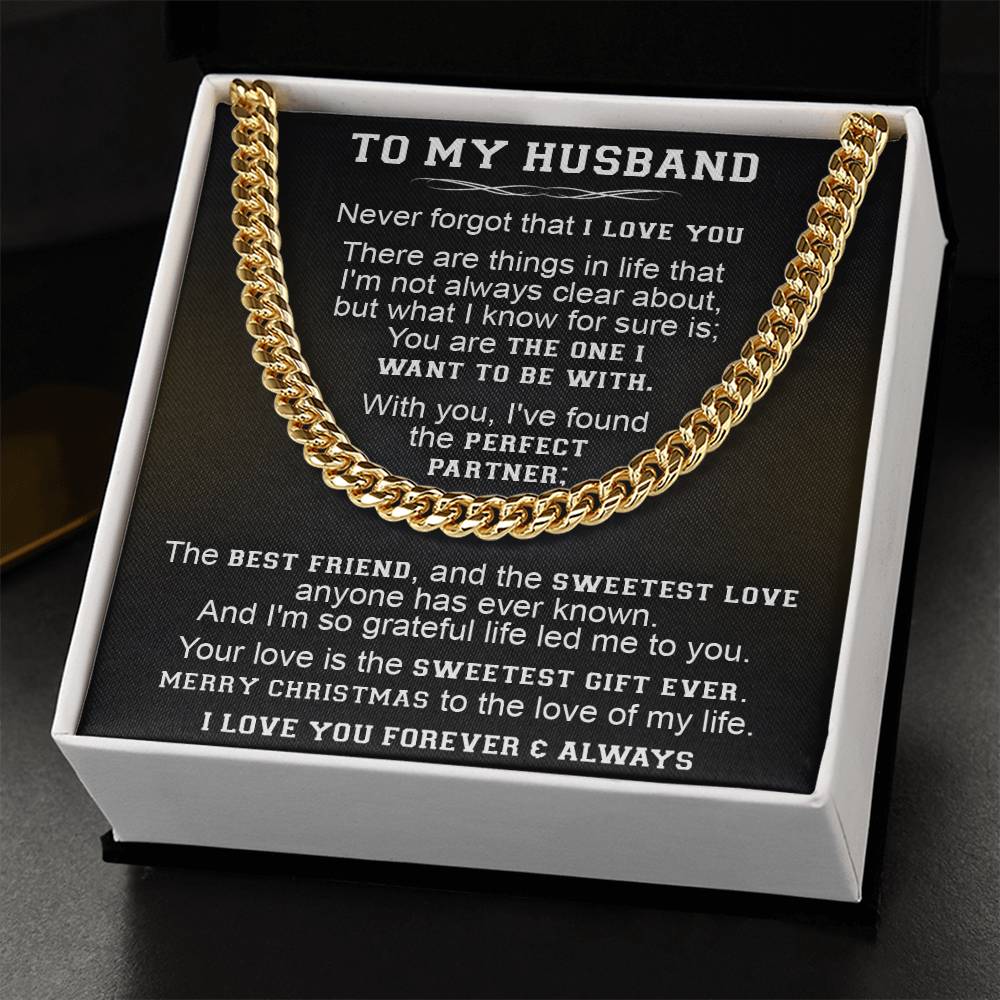 Gift For Husband - Clear About - Cuban Link Cuban Link Chain