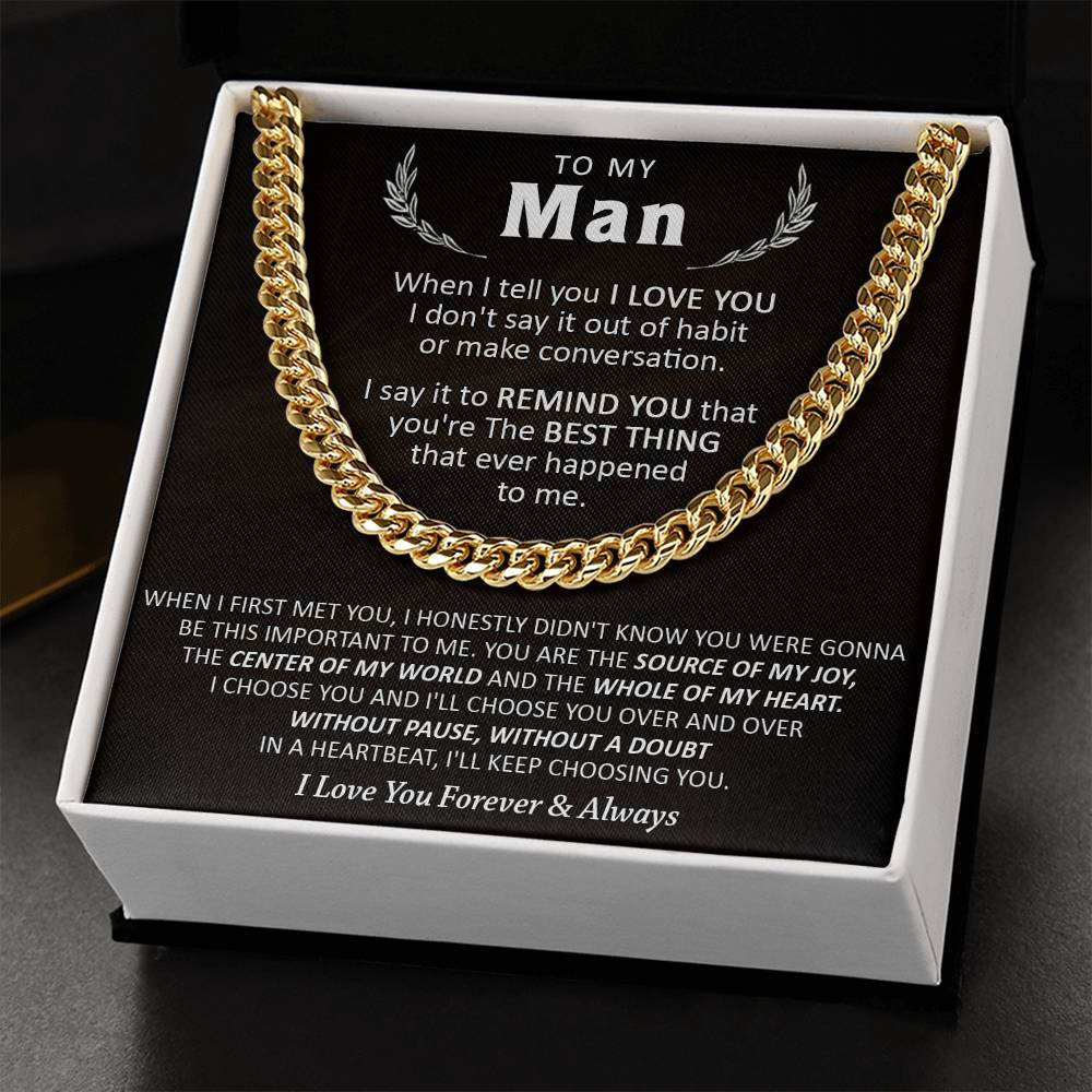 Gift For Your Man - Over & Over - Cuban Cuban Link Chain