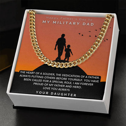 Military Dad - Cuban Link Chain Oreo + Lux Box + Length Extension