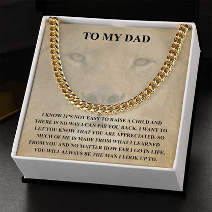 Gifts For Dad From Daughter Fathers Day Gift From Son Silver Cuban Link Chain Dad Birthday Gift Father Of The Bride Fa