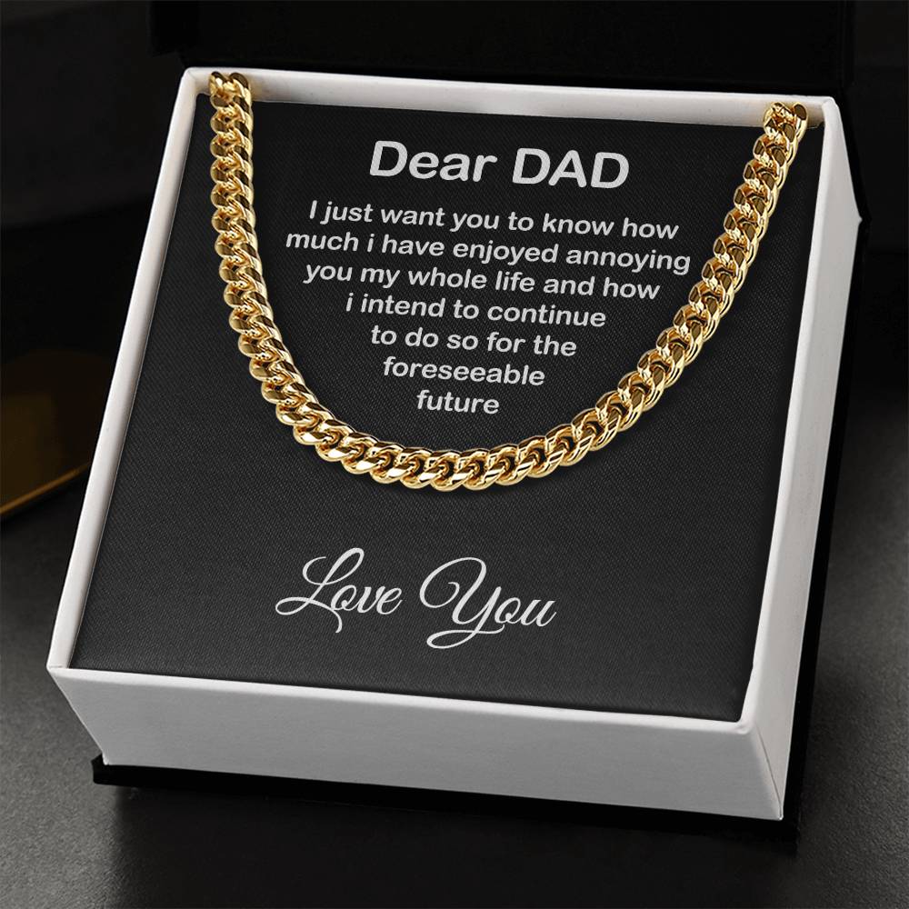 Limited Edition Gift For Dad From Daughterson To Father For Fathers Day Daddy Birthday Gifts From Daughter To Dad From Cuban Link Chain