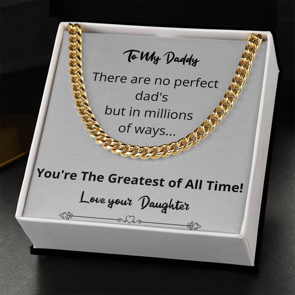 Greatest Of All Time Cuban Link Chain Gift For Fathers Day From Daughter