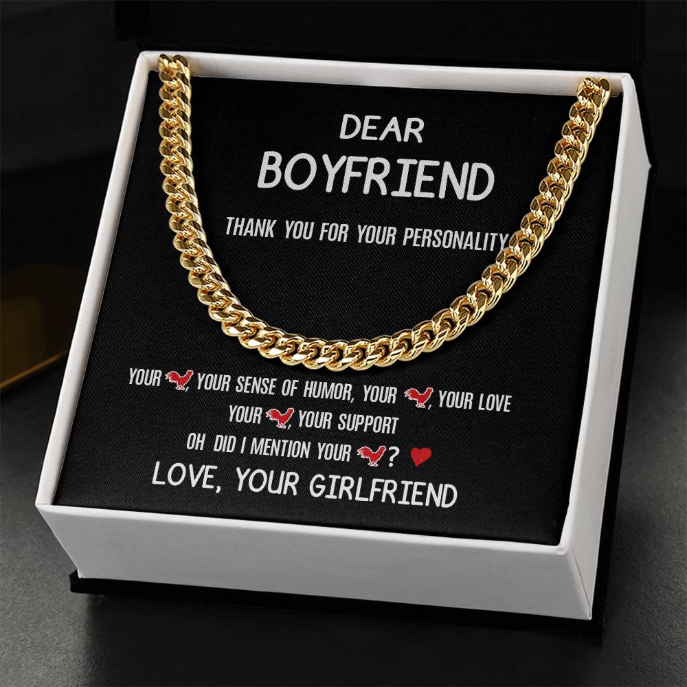 Dear Boyfriend - Cuban Link Chain - Luxury Valentine's Day Gift