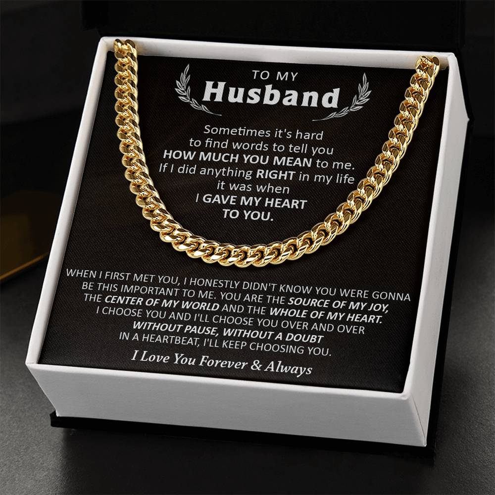 Gift For Husband - Words - Cuban Cuban Link Chain