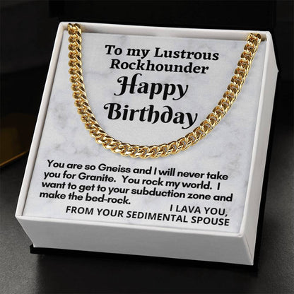 Rockhounder Husband Cuban Chain Link Necklace Gift Cuban Link Chain