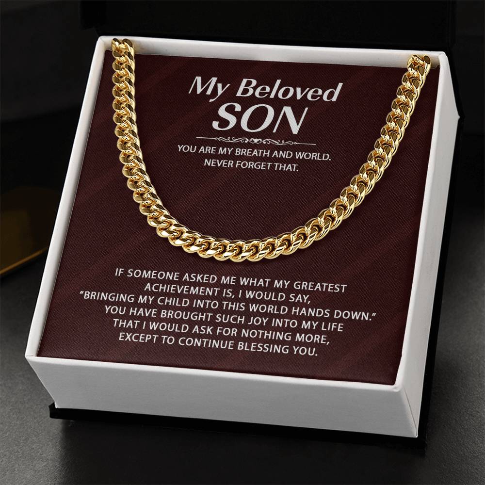 Link Chain For Son - You Are My Breath And World Cuban Link Chain
