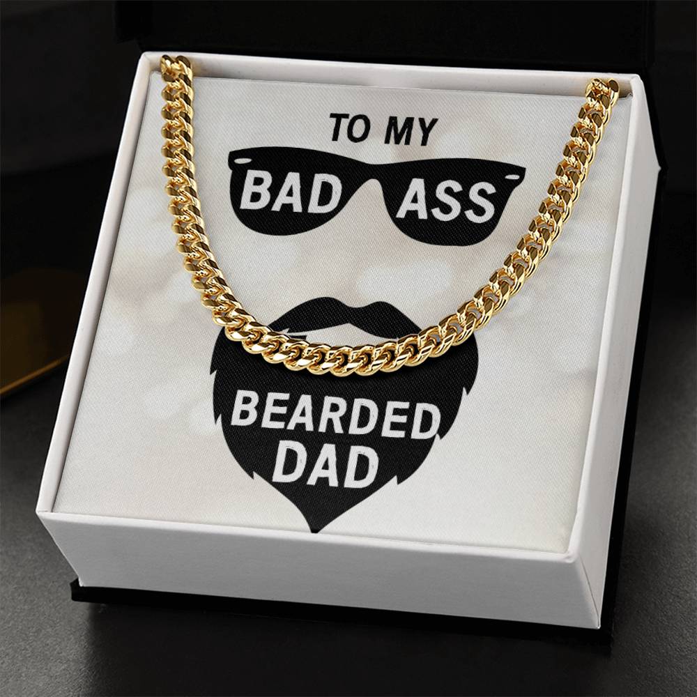 To My Bearded Dad Cuban Link Chain