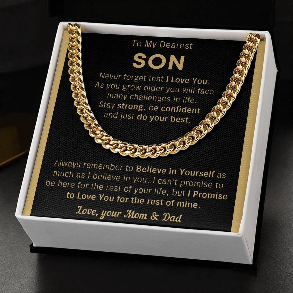 To My Son Just Do Your Best - Cuban Link Chain - Clmd10